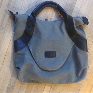 Classic Fashion Two tone Canvas and Leather Tote